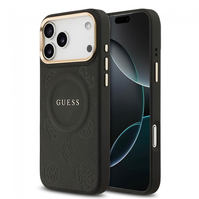 Apple iPhone 17 Pro Max Kılıf Guess Orjinal Lisanslı M-safe Şarj Özellikli Sıcak Baskılı Yazı Logolu PU Deri Peony Kapak Apple iPhone 17 Pro Max Kılıf Guess Orjinal Lisanslı M-safe Şarj Özellikli Sıcak Baskılı Yazı Logolu PU Deri Peony Kapak