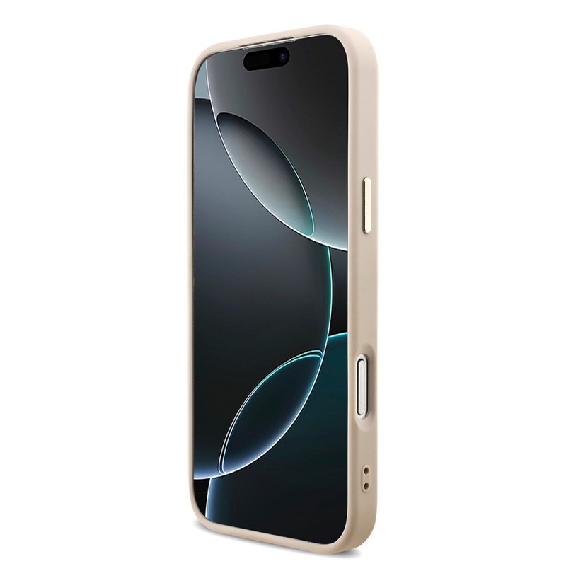 Bal-z Apple iPhone 17 Pro Max Kılıf Guess Orjinal Lisanslı M-safe Şarj Özellikli Taşlı Üçgen Logo 4G Desenli Kapak