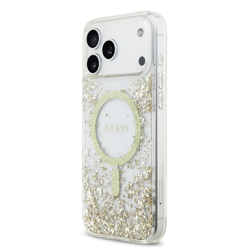 Bal-z Apple iPhone 17 Pro Max Kılıf Guess Orjinal Lisanslı M-safe Şarj Özellikli Transparan Resin Bottom Kapak