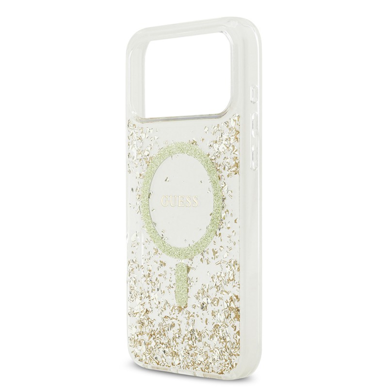 Bal-z Apple iPhone 17 Pro Max Kılıf Guess Orjinal Lisanslı M-safe Şarj Özellikli Transparan Resin Bottom Kapak