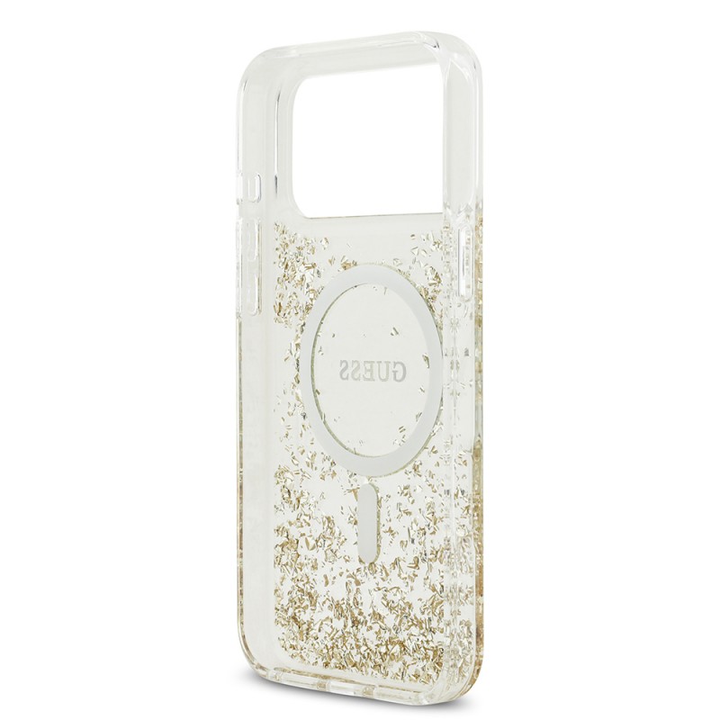 Bal-z Apple iPhone 17 Pro Max Kılıf Guess Orjinal Lisanslı M-safe Şarj Özellikli Transparan Resin Bottom Kapak