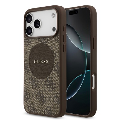Bal-z Apple iPhone 17 Pro Max Kılıf Guess Orjinal Lisanslı M-safe Şarj Özellikli Yazı Logolu Circle Classic Kapak