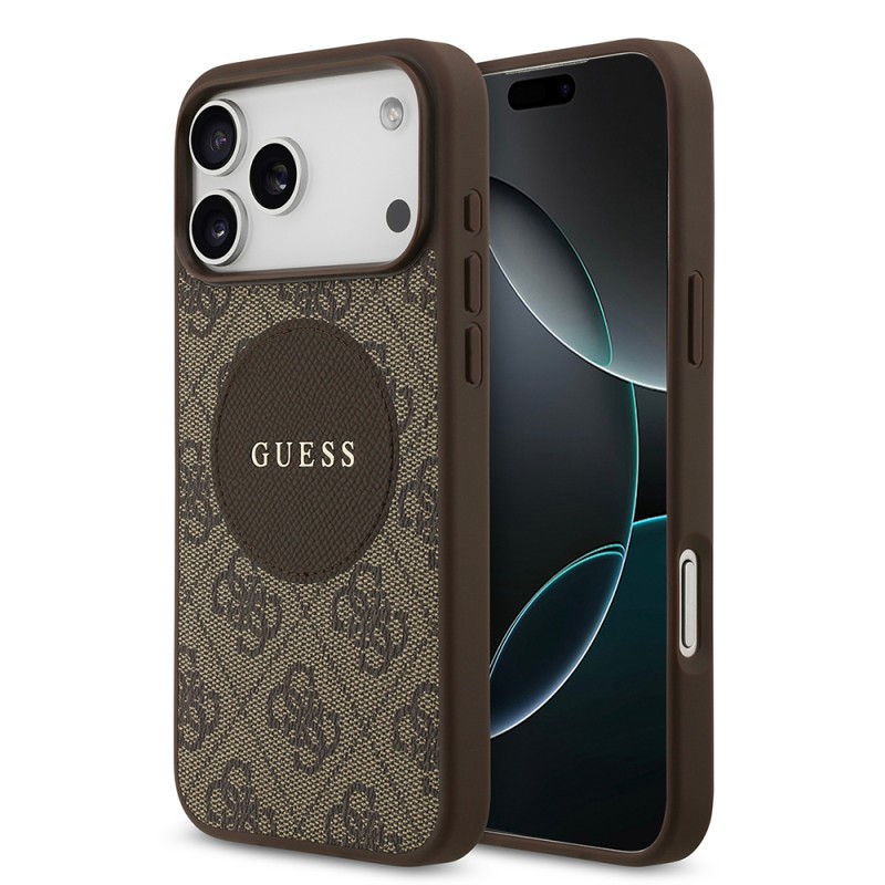 Bal-z Apple iPhone 17 Pro Max Kılıf Guess Orjinal Lisanslı M-safe Şarj Özellikli Yazı Logolu Circle Classic Kapak