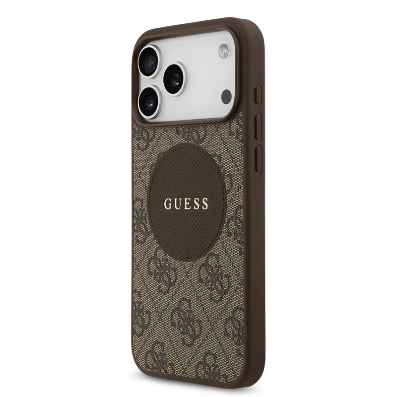 Bal-z Apple iPhone 17 Pro Max Kılıf Guess Orjinal Lisanslı M-safe Şarj Özellikli Yazı Logolu Circle Classic Kapak
