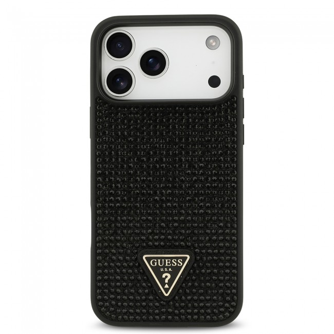 Apple iPhone 17 Pro Max Kılıf Guess Orjinal Lisanslı Taşlı Arka Yüzey Üçgen Logolu Kapak Apple iPhone 17 Pro Max Kılıf Guess Orjinal Lisanslı Taşlı Arka Yüzey Üçgen Logolu Kapak
