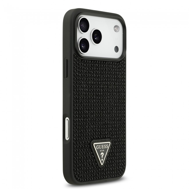Apple iPhone 17 Pro Max Kılıf Guess Orjinal Lisanslı Taşlı Arka Yüzey Üçgen Logolu Kapak Apple iPhone 17 Pro Max Kılıf Guess Orjinal Lisanslı Taşlı Arka Yüzey Üçgen Logolu Kapak