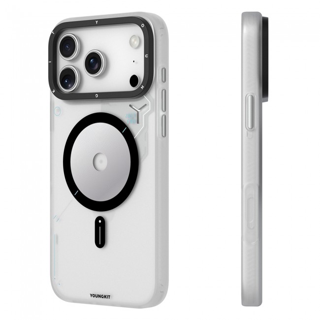Apple iPhone 17 Pro Max Kılıf M-safe Şarj Özellikli Disk Desenli Youngkit Disc Battle Kapak Apple iPhone 17 Pro Max Kılıf M-safe Şarj Özellikli Disk Desenli Youngkit Disc Battle Kapak