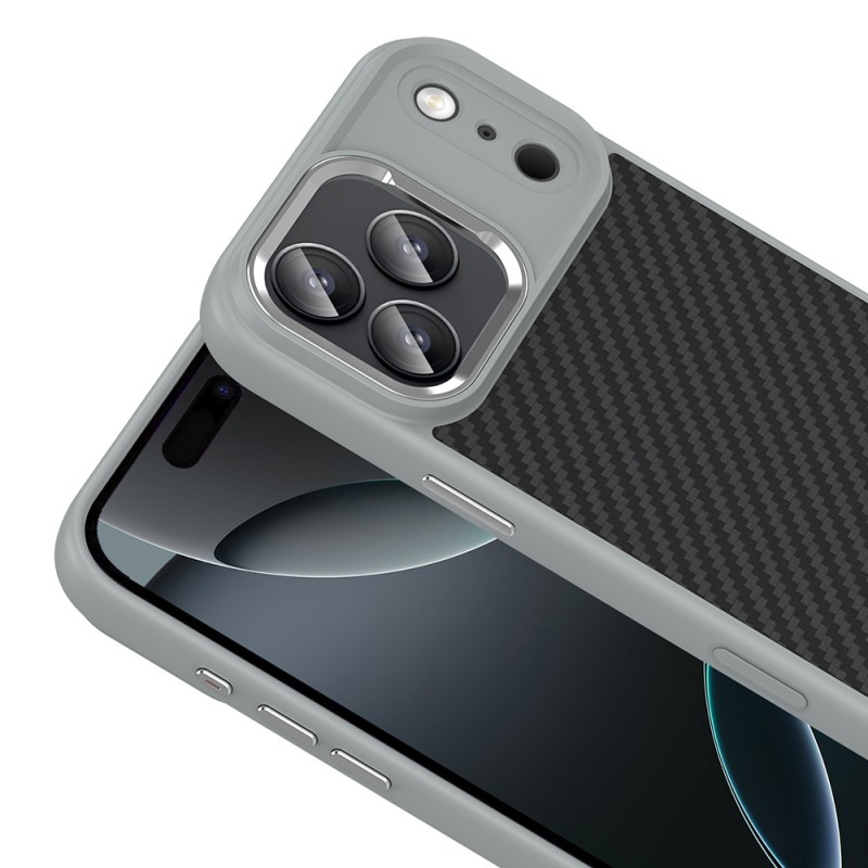 Bal-z Apple iPhone 17 Pro Max Kılıf M-Safe Şarj Özellikli Karbon Fiber Görünümlü  Truva Silikon Kapak