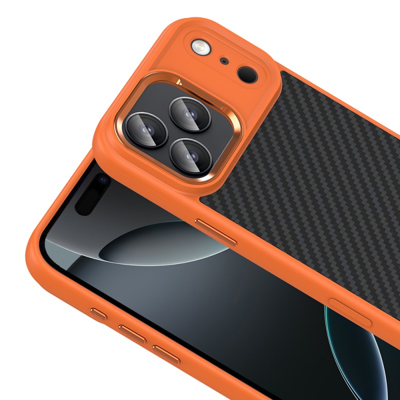 Bal-z Apple iPhone 17 Pro Max Kılıf M-Safe Şarj Özellikli Karbon Fiber Görünümlü  Truva Silikon Kapak