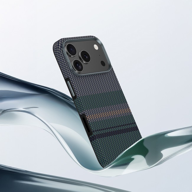 Apple iPhone 17 Pro Max Kılıf M-safe Şarj Özellikli Karbon Fiber Tasarımlı Benks Aurora ArmorPro Kevlar Kapak
