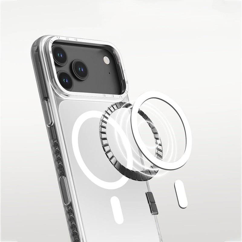 Bal-z Apple iPhone 17 Pro Max Kılıf M-safe Şarj Özellikli Metal Kamera Çerçeveli Airbag Tasarımlı Lenyes CK221 Sert PC Kapak