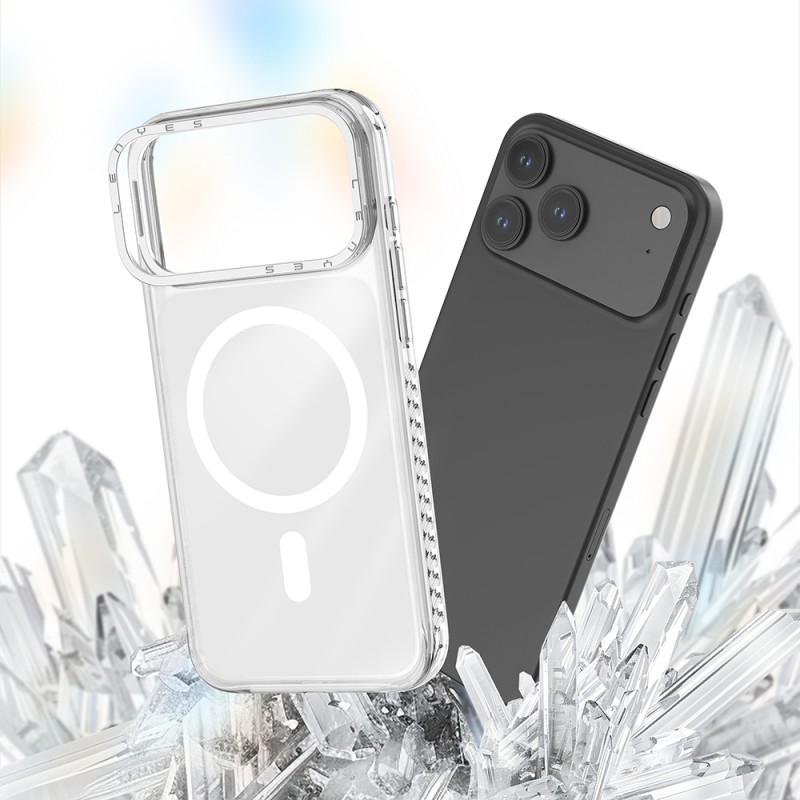 Bal-z Apple iPhone 17 Pro Max Kılıf M-safe Şarj Özellikli Metal Kamera Çerçeveli Airbag Tasarımlı Lenyes CK221 Sert PC Kapak