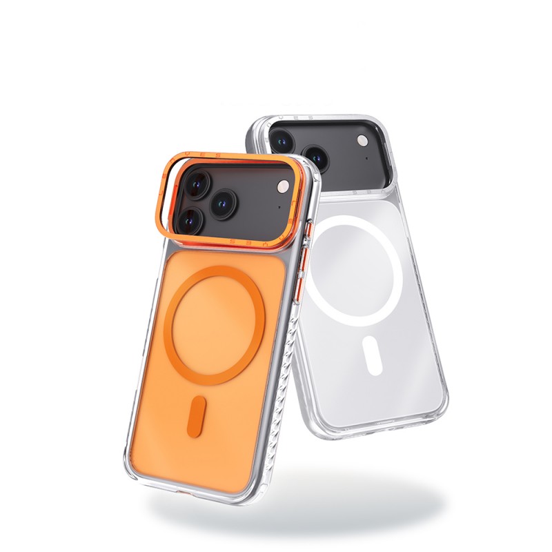 Bal-z Apple iPhone 17 Pro Max Kılıf M-safe Şarj Özellikli Metal Kamera Çerçeveli Airbag Tasarımlı Lenyes CK221 Sert PC Kapak