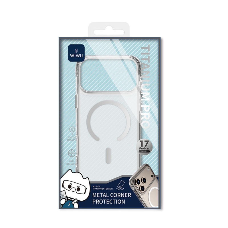 Bal-z Apple iPhone 17 Pro Max Kılıf M-safe Şarj Özellikli Wiwu MCC-702 Titanyum Pro Serisi Sert PC Kapak