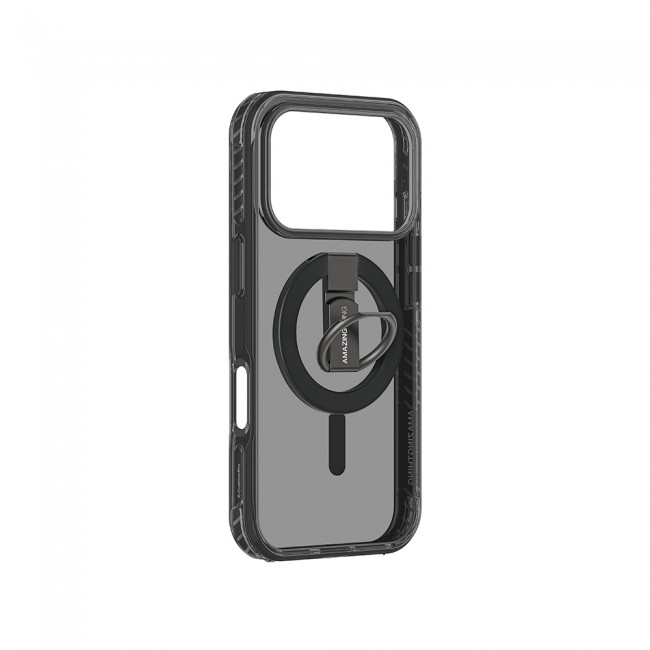 Apple iPhone 17 Pro Max Kılıf M-safe Şarj Özellikli Yüzük Standlı Amazingthing Titan Pro Serisi Kapak