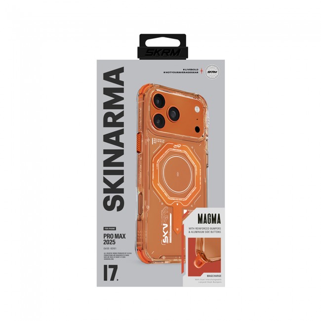 Apple iPhone 17 Pro Max Kılıf SkinArma M-safe Şarj Özellikli Airbag Tasarımlı Magma Kapak Apple iPhone 17 Pro Max Kılıf SkinArma M-safe Şarj Özellikli Airbag Tasarımlı Magma Kapak