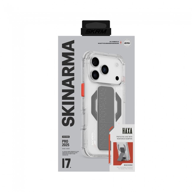 Apple iPhone 17 Pro Max Kılıf Skinarma M-Safe Şarj Özellikli Airbag Tasarımlı Standlı Haxa Kapak Apple iPhone 17 Pro Max Kılıf Skinarma M-Safe Şarj Özellikli Airbag Tasarımlı Standlı Haxa Kapak