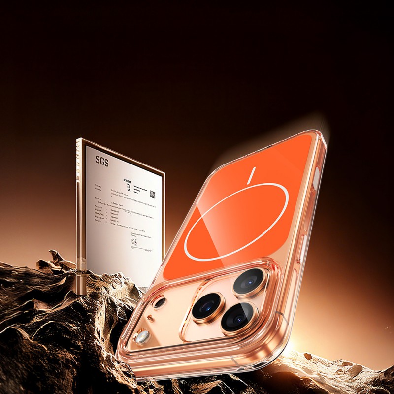 Bal-z Apple iPhone 17 Pro Max Kılıf  M-safe Şarj Özellikli Şeffaf Kamera Kontrol Butonlu Lugano Kapak