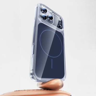 Bal-z Apple iPhone 17 Pro Max Kılıf  M-safe Şarj Özellikli Şeffaf Kamera Kontrol Butonlu Lugano Kapak