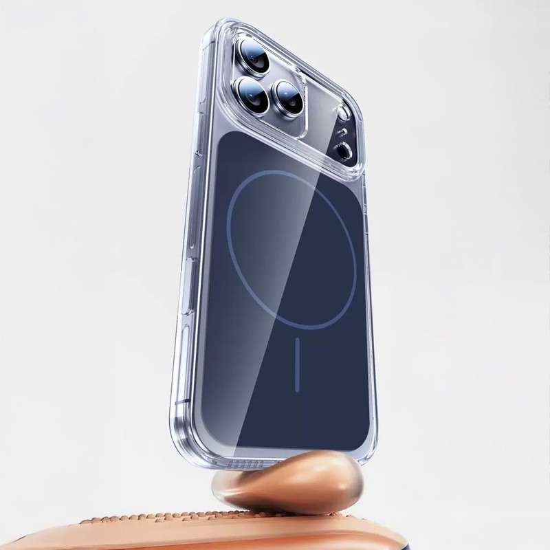 Bal-z Apple iPhone 17 Pro Max Kılıf  M-safe Şarj Özellikli Şeffaf Kamera Kontrol Butonlu Lugano Kapak