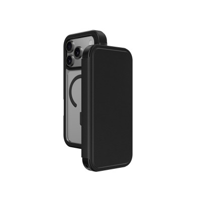 Bal-z Apple iPhone 17 Pro PU Kartlıklı Kapaklı Amazingthing Glamour Foilo Serisi Kılıf