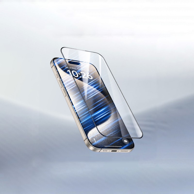 Bal-z Apple iPhone 17 Pro Wiwu GT-009 Polimer Oleofobik Kaplama Şeffaf Pürüzsüz Temperli Cam Ekran Koruyucu