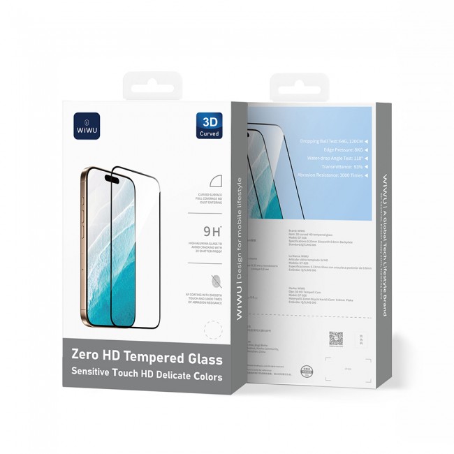 Apple iPhone 17 Pro Wiwu GT-026 Zero Curved Parmak İzi Bırakmayan Temperli Cam Ekran Koruyucu Apple iPhone 17 Pro Wiwu GT-026 Zero Curved Parmak İzi Bırakmayan Temperli Cam Ekran Koruyucu