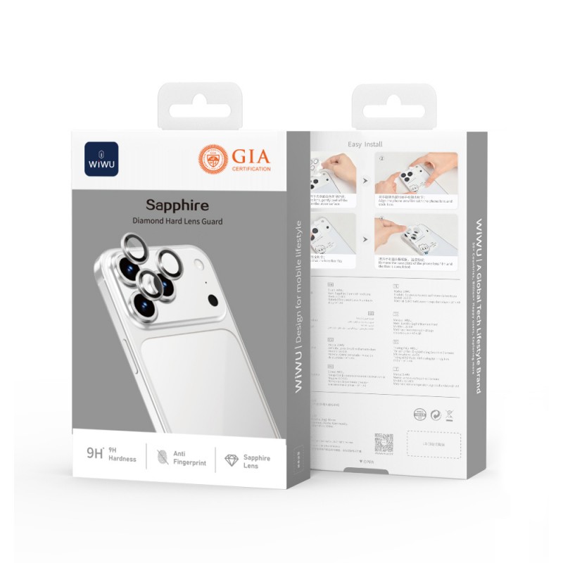 Bal-z Apple iPhone 17 Pro Wiwu LG-003 Lens Guard Çizilmeye Karşı Dayanıklı Safir Kamera Lens Koruyucu