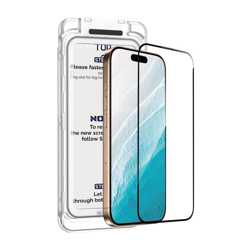 Bal-z Apple iPhone 17 Pro Wiwu SQ-008 Oleofobik Easy Install Darbeye Karşı Dayanıklı Temperli Cam Ekran Koruyucu + Kolay Uygulama Aparatlı