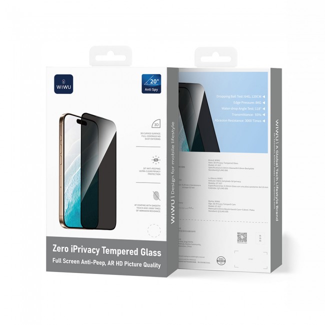 Apple iPhone 17 Wiwu GT-027 Zero Curved Privacy Parmak İzi Bırakmayan Temperli Cam Ekran Koruyucu Apple iPhone 17 Wiwu GT-027 Zero Curved Privacy Parmak İzi Bırakmayan Temperli Cam Ekran Koruyucu