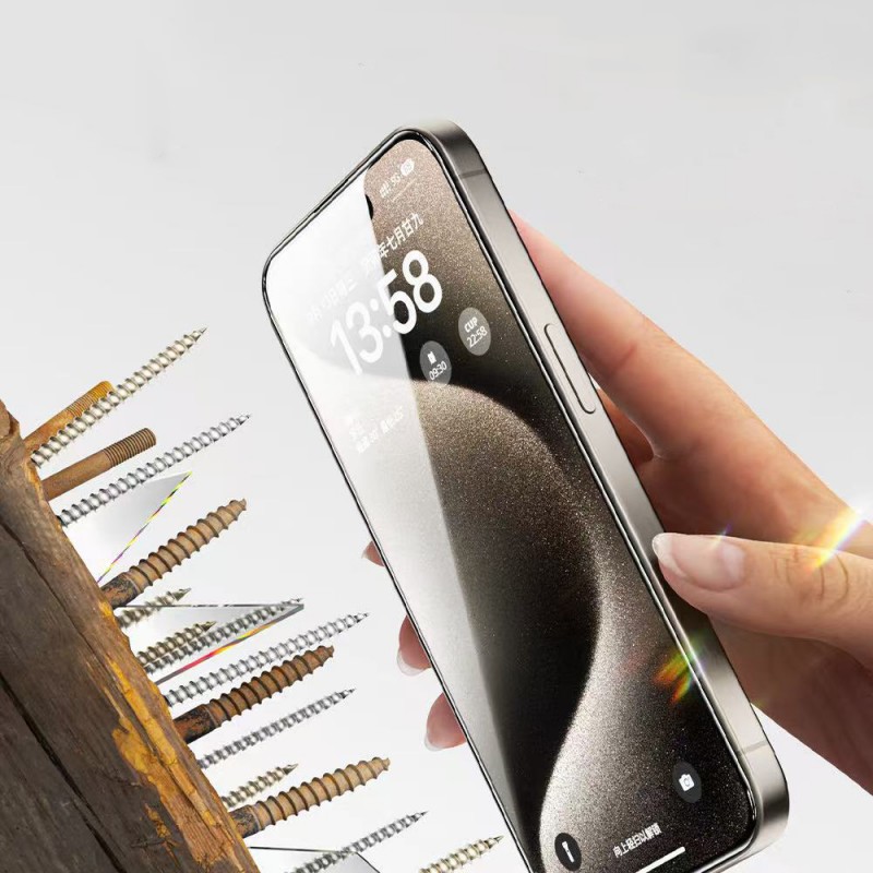 Bal-z Apple iPhone 17  3D Oliv HD Temperli Cam Ekran Koruyucu + Kolay Uygulama Aparatı