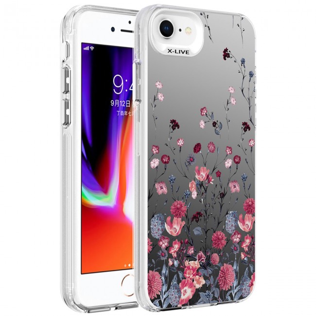 Apple iPhone 7 Kılıf Desenli Zore Silver Sert Kapak Apple iPhone 7 Kılıf Desenli Zore Silver Sert Kapak