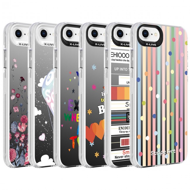 Apple iPhone 7 Kılıf Desenli Zore Silver Sert Kapak Apple iPhone 7 Kılıf Desenli Zore Silver Sert Kapak