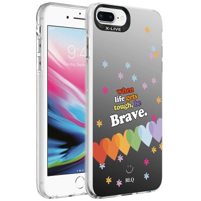 Bal-z Apple iPhone 7 Plus Kılıf Desenli  Silver Sert Kapak