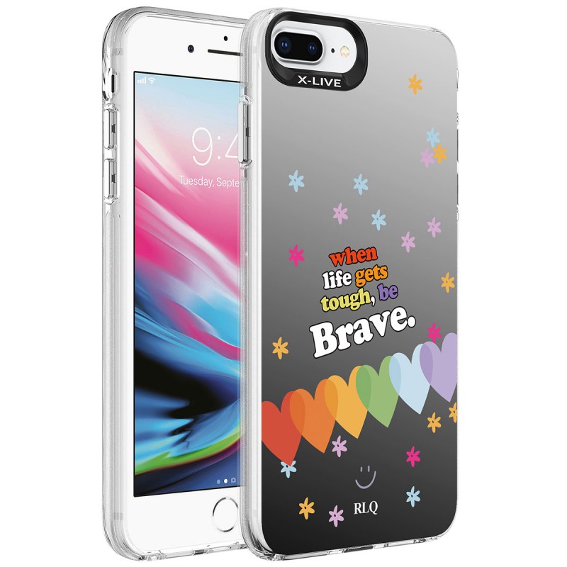 Bal-z Apple iPhone 7 Plus Kılıf Desenli  Silver Sert Kapak