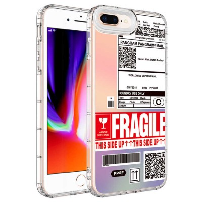 Bal-z Apple iPhone 7 Plus Kılıf Kamera Korumalı Renkli Desenli Sert Silikon  Korn Kapak