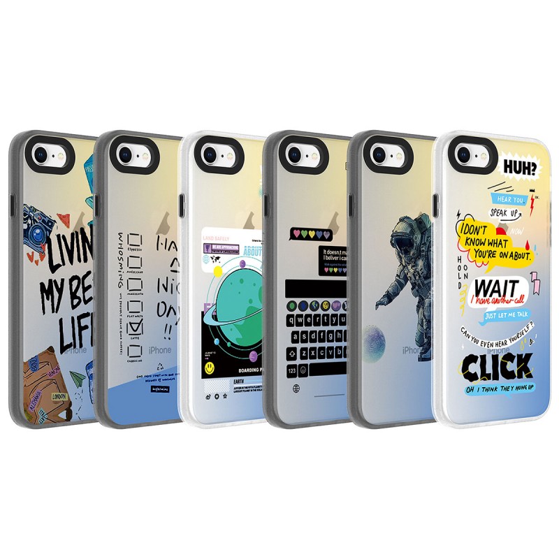 Bal-z Apple iPhone 8 Kılıf Desenli  Dragon Sert Kapak