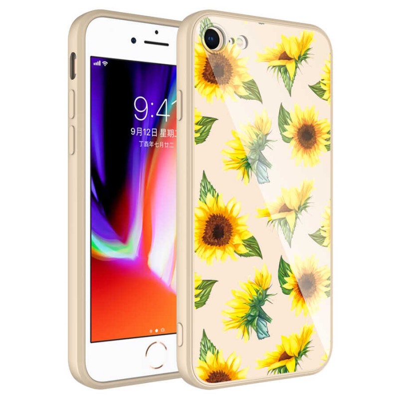 Bal-z Apple iPhone 8 Kılıf Kamera Korumalı Desenli Sert Silikon  Epoksi Kapak