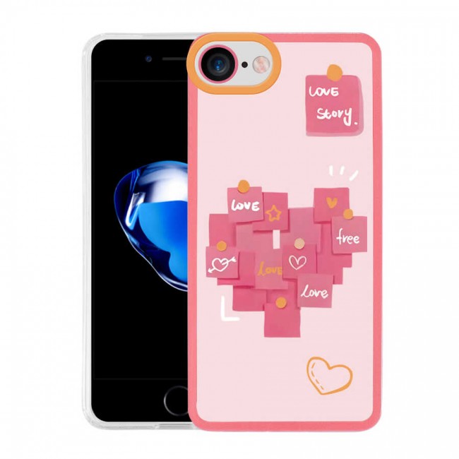 Apple iPhone 8 Kılıf Zore M-Fit Desenli Kapak Apple iPhone 8 Kılıf Zore M-Fit Desenli Kapak