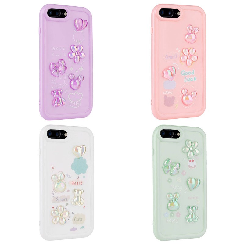 Bal-z Apple iPhone 8 Plus Kılıf Kabartma Figürlü Parlak  Toys Silikon Kapak