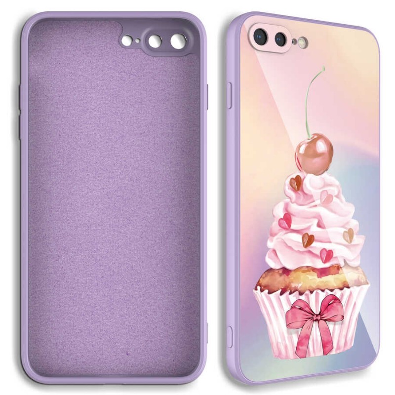 Bal-z Apple iPhone 8 Plus Kılıf Kamera Korumalı Desenli Sert Silikon  Epoksi Kapak