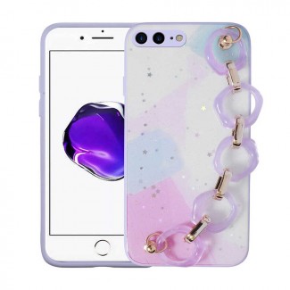 Apple iPhone 8 Plus Kılıf Simli Desenli El Askılı Tutacaklı Zore Elsa Silikon Kapak Apple iPhone 8 Plus Kılıf Simli Desenli El Askılı Tutacaklı Zore Elsa Silikon Kapak
