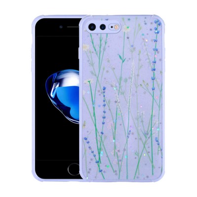 Bal-z Apple iPhone 8 Plus Kılıf Simli Desenli Kamera Korumalı Parlak  Popy Kapak