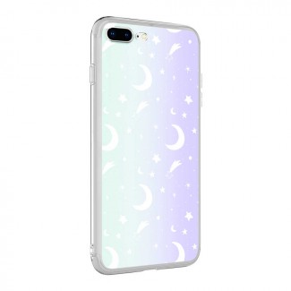 Apple iPhone 8 Plus Kılıf Zore M-Blue Desenli Kapak Apple iPhone 8 Plus Kılıf Zore M-Blue Desenli Kapak
