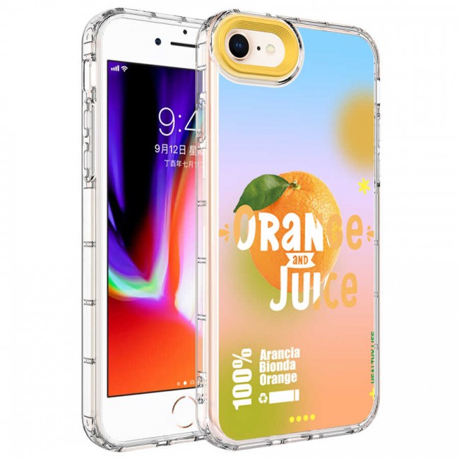 Apple iPhone SE 2020 Kılıf Kamera Korumalı Renkli Desenli Sert Silikon Zore Korn Kapak Apple iPhone SE 2020 Kılıf Kamera Korumalı Renkli Desenli Sert Silikon Zore Korn Kapak