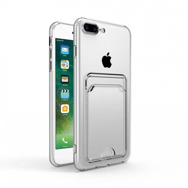 Apple iPhone SE 2020 Kılıf Kartlıklı Şeffaf Zore Setra Clear Silikon Kapak Apple iPhone SE 2020 Kılıf Kartlıklı Şeffaf Zore Setra Clear Silikon Kapak