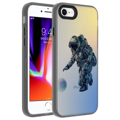 Bal-z Apple iPhone SE 2022 Kılıf Desenli  Dragon Sert Kapak