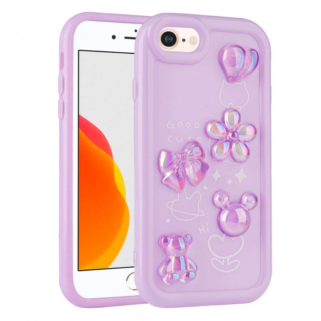 Apple iPhone SE 2022 Kılıf Kabartma Figürlü Parlak Zore Toys Silikon Kapak Apple iPhone SE 2022 Kılıf Kabartma Figürlü Parlak Zore Toys Silikon Kapak