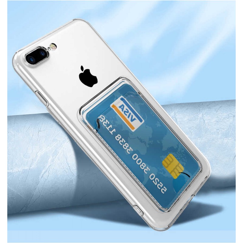 Bal-z Apple iPhone SE 2022 Kılıf Kartlıklı Şeffaf  Setra Clear Silikon Kapak