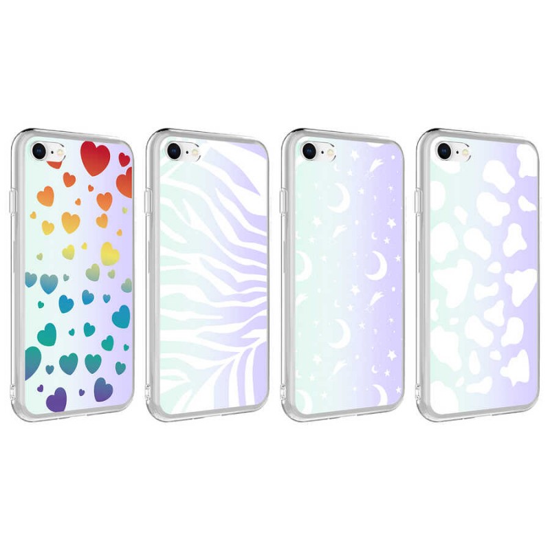 Bal-z Apple iPhone SE 2022 Kılıf  M-Blue Desenli Kapak